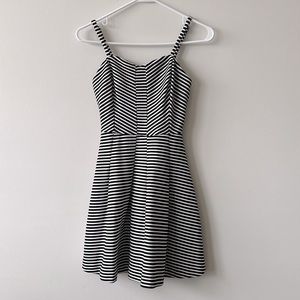 Black and white striped dress